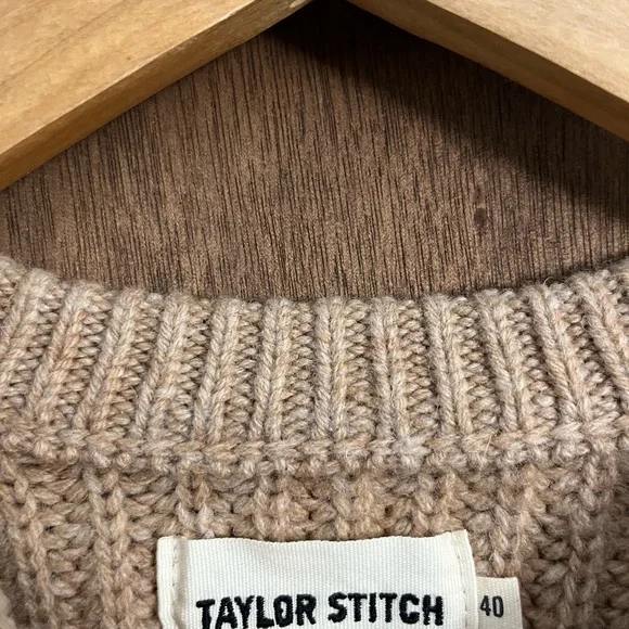 Taylor Stitch Men's Light Tan Crewneck Sweater - Picture 2 of 2